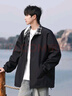 YOOOURTHING外套男2025春秋冬季青少年學(xué)生寬松百搭潮流帥氣百搭夾克男上衣服 HJ25189-黑色（春秋季） XL 【建議125-150斤】 曬單實(shí)拍圖