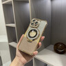 穹燃適用蘋(píng)果16promax手機(jī)殼新款輕奢水鉆iPhone16Pro鏡頭全包防摔15漸變閃粉補(bǔ)妝鏡支架潮女款 沙漠金 iPhone 16 Pro Max 曬單實(shí)拍圖