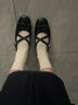 CHARLES&KEITH交叉帶平底芭蕾鞋瑪麗珍鞋子女鞋生日禮物CK1-70381023-1 Black Box黑色 38 曬單實(shí)拍圖