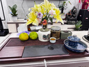 豪峰2025新款實(shí)木茶盤家用泡茶器茶臺黑檀紋茶托盤排水茶具中秋節(jié)禮物 曬單實(shí)拍圖