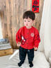 波步（BORBOON B）男童針織衫紅色加厚2026新年拜年秋冬毛衣男寶寶衣服嬰兒冬裝開(kāi)衫 【紅色】6768 90 曬單實(shí)拍圖