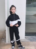 G.DUCKKIDS女童春秋裝套裝2024新款洋氣外套兒童運(yùn)動(dòng)服中大童秋冬季加絨衣服 黑色套裝 150cm 曬單實(shí)拍圖