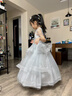 思妙星女童晚禮服輕奢小眾高端生日花童女孩公主裙兒童主持人鋼琴演出服 灰色 160 曬單實拍圖