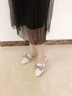 百麗踏包頭半拖鞋女夏外穿2025年新款蝴蝶結(jié)懶人鞋穆勒鞋粗跟網(wǎng)紅涼拖鞋 米白色 37 曬單實(shí)拍圖