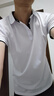 啄木鳥(niǎo)（TUCANO）短袖t恤男夏季純色簡(jiǎn)約Polo打底衫休閑翻領(lǐng)上衣服男裝 白黑 L  曬單實(shí)拍圖
