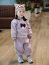 班喜迪女童套裝秋冬裝2025新款洋氣兒童加絨衛衣褲子冬季兩件套寶寶衣服 紫色 90 曬單實(shí)拍圖