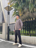 Teenie Weenie Men小熊男裝時尚日式純棉字母印花復(fù)古抽繩半拉鏈衛(wèi)衣 煤灰色 M 曬單實拍圖