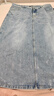 獨束大碼女裝 時(shí)尚燙銀牛仔半身裙2025夏裝新款高腰顯瘦中長(cháng)裙子 牛仔藍 3XL （尺碼：5） 曬單實(shí)拍圖