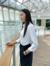 純棉襯衫女長袖輕奢高級感抗皺免燙高檔職業(yè)面試正裝商務白襯衣 白色方領(lǐng)明扣 （長袖） 38 （110-120斤） 曬單實拍圖