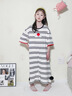 哈羅小黃鴨（G.DUCKKIDS）女童睡裙夏款兒童睡衣女孩2025新款夏季女款春秋親子女大童家居服 黑條紋 120 cm 曬單實(shí)拍圖