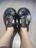 卡帝樂(lè )鱷魚(yú)（CARTELO）冬季新款外穿加絨棉拖鞋女厚底增高女鞋洞洞棉鞋K124 黑色 37 曬單實(shí)拍圖