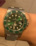瑞士男表原裝手表男士運動(dòng)精鋼綠水鬼全自動(dòng)機械表時(shí)尚日志型男款 本色綠面 41mm 曬單實(shí)拍圖