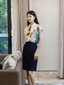 衣品元半袖短袖襯衫女夏季新款時尚洋氣印花氣質(zhì)高端上衣顯瘦減齡上衣女 花色（花色圖案位置隨機出現(xiàn)） L 165 曬單實拍圖