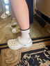 卡駱馳（CROCS）白鹿同款經(jīng)典閃耀云朵洞洞鞋女士休閑鞋沙灘鞋|207241 粉筆色-0WV 39 (250mm) 曬單實(shí)拍圖