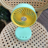 btif桌面小風扇usb充電小型噴霧風扇大風力學生宿舍靜音迷你電風扇 五檔風量/納米噴霧/低噪/USB充電-白色 曬單實拍圖