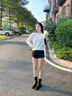 卓詩(shī)尼短靴女2025秋季新款西部牛仔靴厚底增高單靴美拉德堆堆靴馬丁靴子 棕色-單里 37 曬單實(shí)拍圖