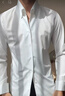 LOMBT免燙長(cháng)袖襯衫秋季男士百搭時(shí)尚修身上衣商務(wù)休閑襯衣LW18白色42 曬單實(shí)拍圖