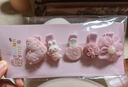 兒童嬰兒不傷發(fā)包布發(fā)夾汗毛夾女寶寶可愛(ài)發(fā)卡頭飾女孩蝴蝶結發(fā)飾 粉色小米珠愛(ài)心（五件套） 曬單實(shí)拍圖