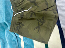 閎風(fēng)夏季休閑34分迷彩短褲彈力松緊腰中褲男士寬松三分四分潮流褲子 卡其色 L 曬單實(shí)拍圖