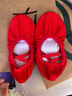艾舞戈兒童專(zhuān)用軟底練功芭蕾舞鞋女童中國舞紅色跳舞鞋 紅色-布頭鞋 32 曬單實(shí)拍圖