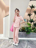 女童夏季短袖套裝2025新款女大童裝洋氣闊腿褲二件套兒童運動衣服 粉色套裝 【楠楠A140】 160 曬單實拍圖