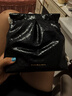 CHARLES&KEITH迷你菱格流浪包單肩斜挎雙肩包包女包生日禮物CK2-60782390 Black黑色 S 曬單實(shí)拍圖