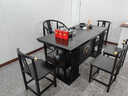 空匠茶桌椅組合黑檀色現代輕奢茶桌辦公室高端客廳茶桌一體實(shí)木茶桌 厚德茶桌+1圍椅+4銅套月牙 1.6米 曬單實(shí)拍圖