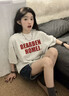何佳功短袖t恤女歐美高街灰色純棉設(shè)計感2025新款純棉上衣寬松打底衫 灰白色 M （80-100斤） 曬單實(shí)拍圖