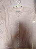 皮爾卡丹（pierre cardin）小香風(fēng)配裙|子短款針織衫五分袖薄毛衣t恤上衣珍珠扣中袖開(kāi)衫 駝色 L 曬單實(shí)拍圖