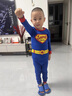 G.DUCKKIDS蜘蛛俠衣服男童睡衣春秋款純棉套頭長袖家居服兩件套兒童空調(diào)衫 超人 120 （建議身高110cm  6-7歲）c 曬單實拍圖