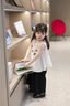 哈羅小黃鴨HAL.DUCK女小童夏季無袖蝴蝶結(jié)百褶裙2025新款女寶寶時尚休閑大甩褲闊腿褲 白色百褶裙 90 曬單實拍圖