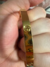 南洋黃金手鐲足金黃金手鐲固口CNC工藝女款金鐲子38禮物送女友老婆 21克 曬單實(shí)拍圖