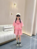 G.DUCKKIDS小黃鴨童裝親子裝母女款夏季2025新款女童發(fā)泡愛(ài)心polo衫短褲套裝 粉色 170 M碼 曬單實(shí)拍圖