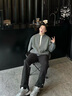 名創(chuàng  )優(yōu)品（MINISO）開(kāi)衫外套男士春秋季潮牌2025新款高級感立領(lǐng)夾克男生寬松針織毛衣 淺灰 XL 175 (體重140-160斤) 曬單實(shí)拍圖