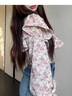 RHUDE FOG品牌女裝法式荷葉邊碎花襯衫女2025春秋新款設計感收腰小眾泡泡袖 淡粉色 M 曬單實(shí)拍圖