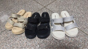 百麗（Belle）時(shí)尚水鉆面休閑拖鞋女厚底可外穿拖鞋D7Z1DBT5 黑色 37 (235mm) 曬單實(shí)拍圖