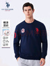 U.S. POLO ASSN.衛衣男秋季圓領(lǐng)潮流寬松長(cháng)袖T恤男士休閑上衣男裝 藏藍色 XL  曬單實(shí)拍圖