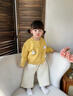 優(yōu)奇女童毛衣秋冬裝2025新款洋氣女寶寶外套公主秋款兒童針織開衫上衣 黃色 100 曬單實(shí)拍圖
