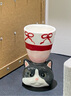 CONGSTUDIO限定手作可愛貓咪手工陶瓷杯酒杯咖啡杯創(chuàng)意卡通少女生日禮物 蝴蝶結(jié)「奶糕」 曬單實拍圖