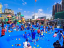 大型充氣水池游泳池戶(hù)外支架水池兒童海洋水上樂(lè )園擺攤釣魚(yú)沙池 加厚5米*3米水池（30cm高） 曬單實(shí)拍圖