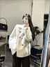 顧冰仿真皮草外套女冬季仿水貂絨皮草外套皮毛一體寬松感歐貂大衣 白色 S 90-110斤 曬單實(shí)拍圖