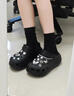 CORCS CROCS明星同款休閑女鞋女士經(jīng)典卡駱厚底一腳蹬馳沙灘鞋泡芙洞洞鞋涼鞋 骨白5cm Crocs含鞋花 34-35 /M3W5 曬單實(shí)拍圖