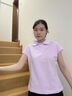 以純 YISHION甜美純欲風(fēng)Polo領(lǐng)短袖T恤女夏天洋氣韓版修身顯瘦插肩袖上衣體恤 紫色 M 曬單實(shí)拍圖