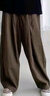 NEW OR MODE日系復(fù)古工裝休閑褲子男士秋夏季寬松闊腿褲美式街頭ins九分褲子 棕色 2XL 曬單實(shí)拍圖