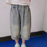 G.DUCKKIDS童裝男童褲子夏季新款七分褲兒童短褲中大童夏裝牛仔褲男孩運動褲 藍(lán)色 130 建議120-130cm7-8歲cm 曬單實拍圖