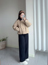 波司登（BOSIDENG）2025新款輕薄羽絨服女短款90絨翻領(lǐng)菱格巴恩風(fēng)保暖外套B250135332 金沙卡其|7C91【暢銷色】 M 165/88A 曬單實拍圖
