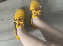 CAMILA KSENIA德訓鞋女2025新款冬季休閑百搭復古平底阿甘鞋時(shí)尚爆款真皮運動(dòng)鞋 黃色拼黑 36 曬單實(shí)拍圖