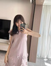 朗茵孕婦裝夏季連衣裙2025新款蝴蝶結(jié)孕期法式穿搭時尚中長款裙子套裝 紫色連衣裙 XL建議130-145斤 曬單實拍圖