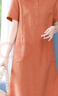 楚馨2025夏季新款女裝時(shí)尚氣質(zhì)休閑寬松襯衫棉麻連衣裙女中長款裙子 橘色 L (110-120斤) 曬單實(shí)拍圖