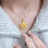 中國黃金（CHINA GOLD）牡丹花黃金吊墜足金牡丹花項鏈女金項鏈送老婆女友七夕情人節禮物 吊墜約3g（贈925鏈） 曬單實(shí)拍圖